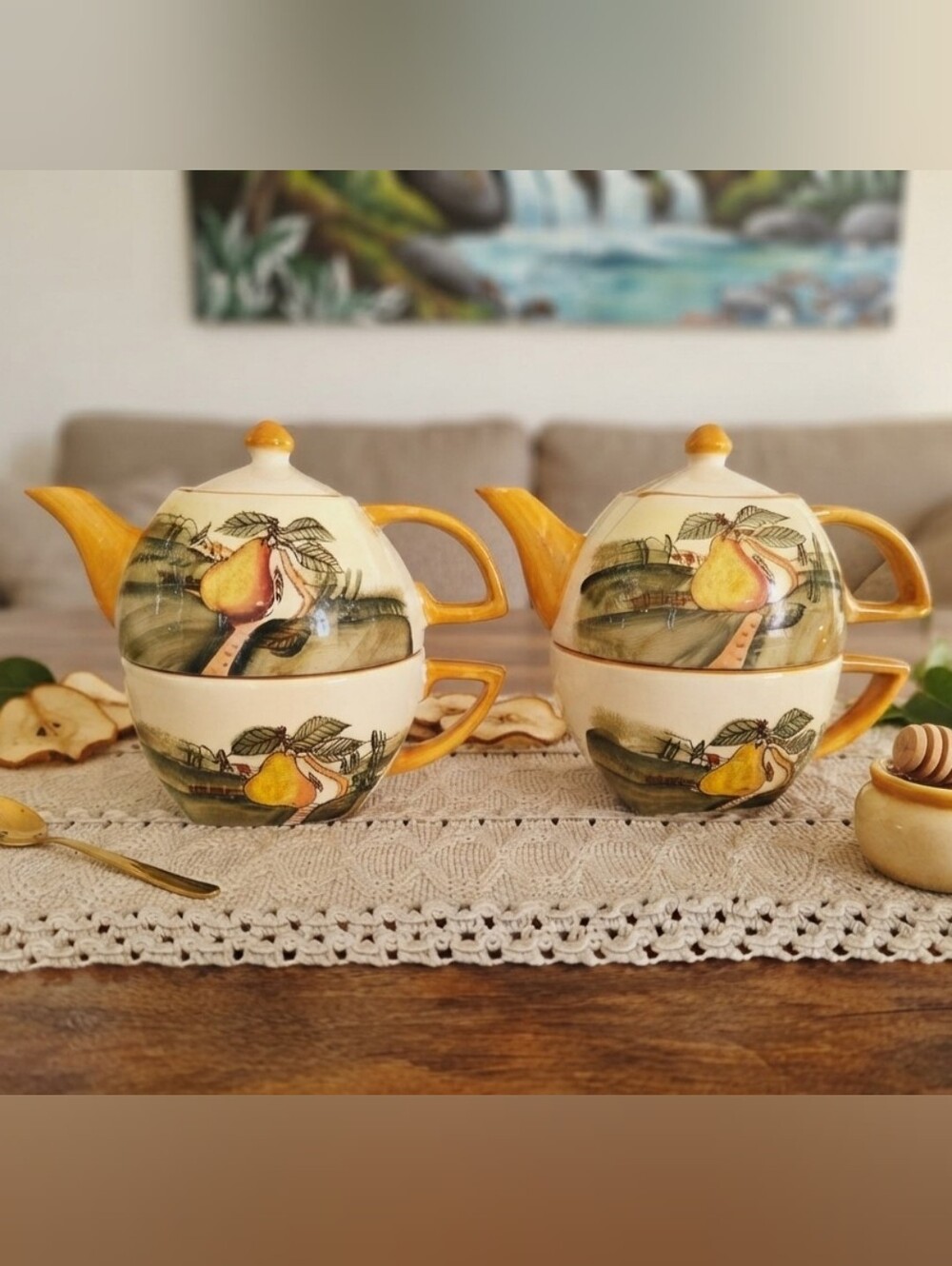 Vintage Pear Tea For One Set (2 Pack)